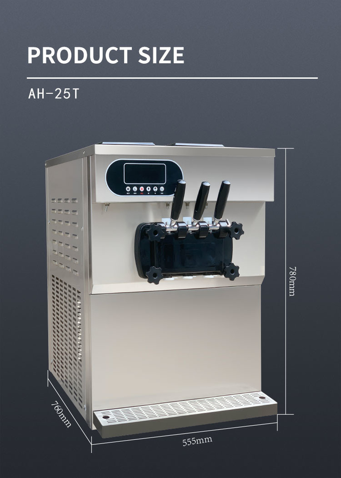 25-28l Industrial Ice Cream Equipment 3 Flavors Commercial Soft Serve Machine 9