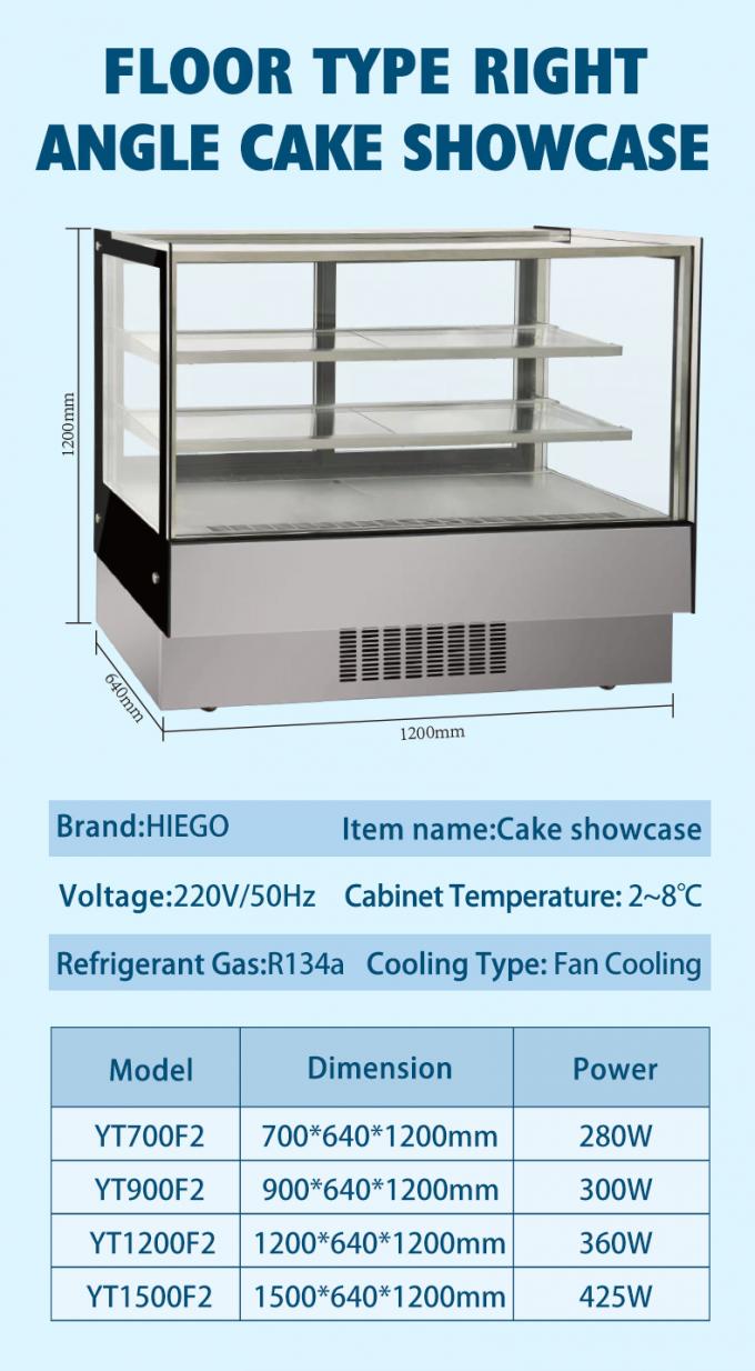 R600a Cake Display Showcase Countertop Desktop Refrigerated Cake Display 10