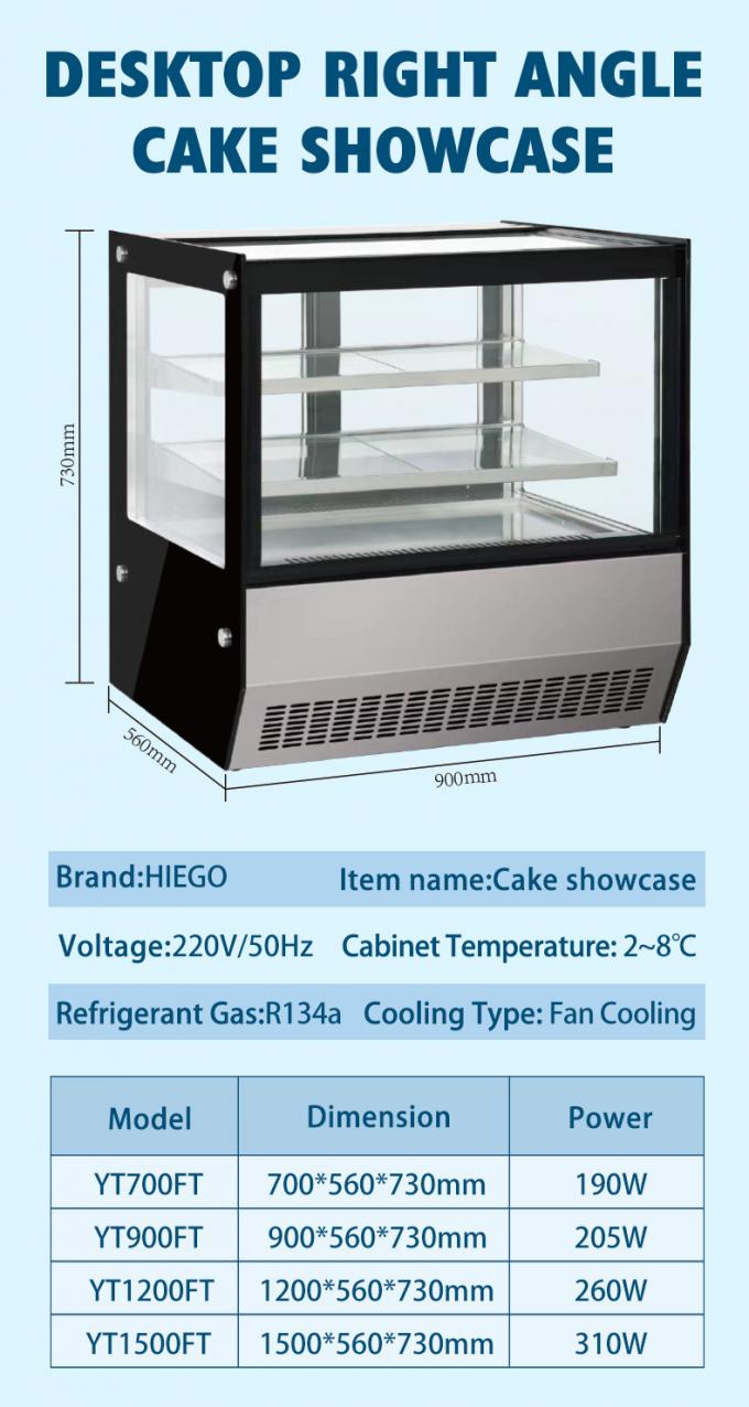 Floor Type Curved Glass Cake Display R600a Counter Pastry Display Chiller 7