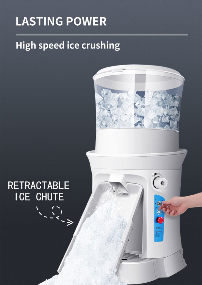 320RPM Ice Cube Ice Shaver Machine 400W Hopper Electric Shaver 680kgs Per Hour 2