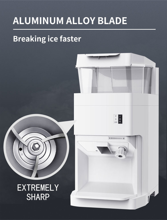 15l Cube Ice Shaver Machine 320rpm Electric Ice Crusher Machine 6Kg/Min 7
