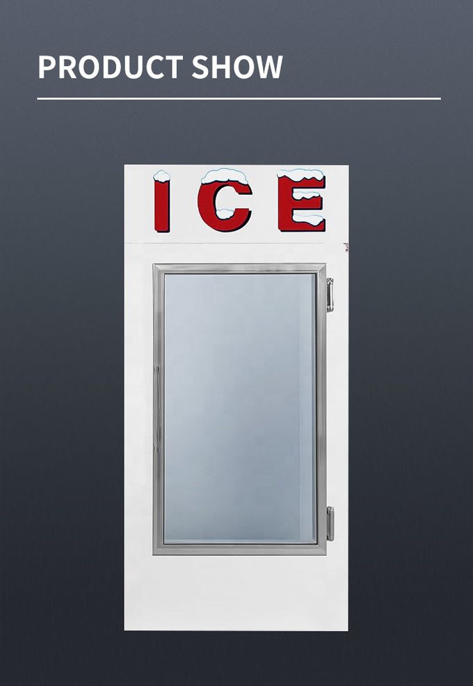 Defrost Auto Cold Wall Outdoor Ice Merchandiser Glass Ice Cream Cabinet Stainless Steel 3