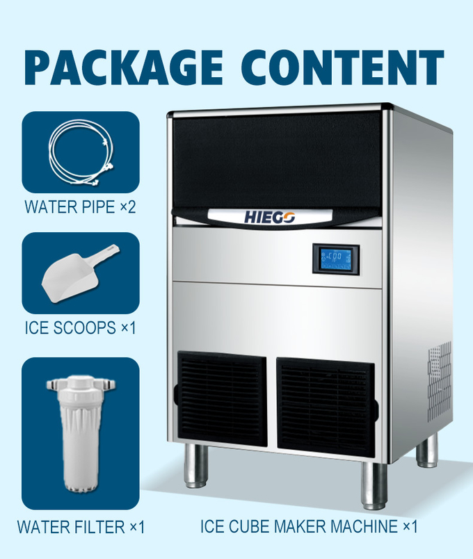 100KG Barrel Ice Maker R404a Commercial Ice Cube Machine Air Cooling 8