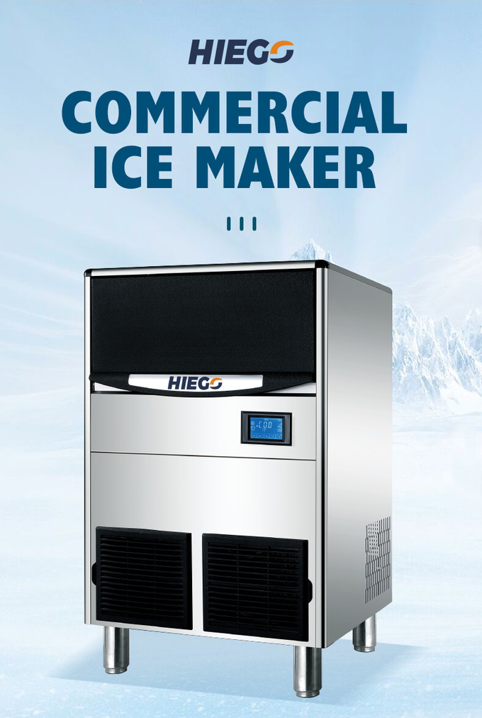 100KG Barrel Ice Maker R404a Commercial Ice Cube Machine Air Cooling 0