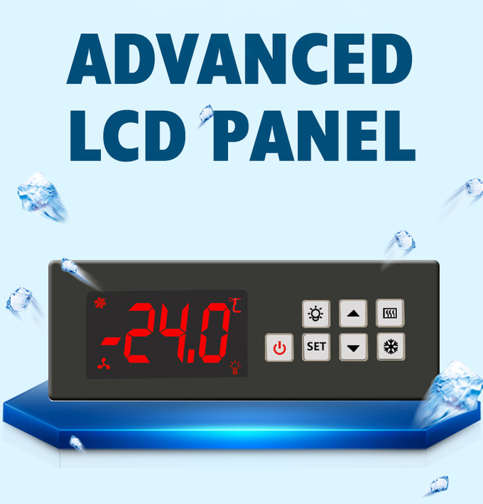 2200L 4 Door Stainless Steel Freezer Combination Glass Display Chiller 3